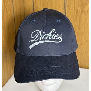 Vintage 90s Dickies Script Spellout Adjustable Hat Cap Navy Blue